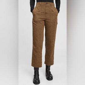Gap High Rise Carpenter Straight Leg Pants Leopard Print Mobwife Pull-On Pants